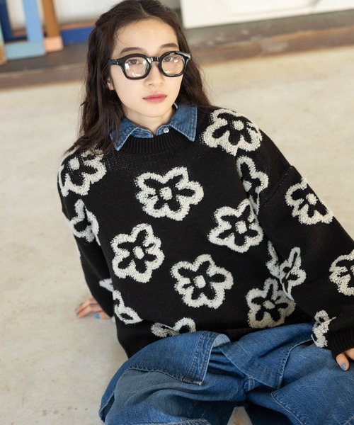 niko and…（ニコアンド） 長袖ニット FREE オレンジ レディース