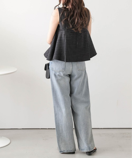 Lajour tシャツ 「日本製」ツイード ラメ ペプラム トップス