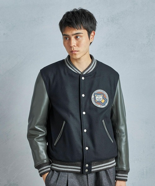 【美品】メンズビギ スタジャン バーシティジャケット 袖 牛革 2025年最新】MEN'S BIGI メンズ スタジャンの人気アイテム
