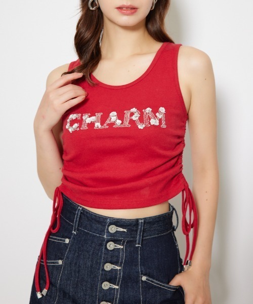 tシャツ ビジュードロストタンクトップス 夏服 ノースリーブトップス レディース