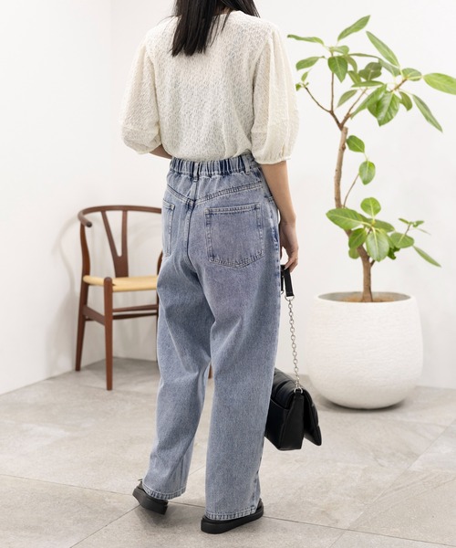 [LEPSIM] обработка Denim брюки MEDIUM оттенок голубого прочее женский 