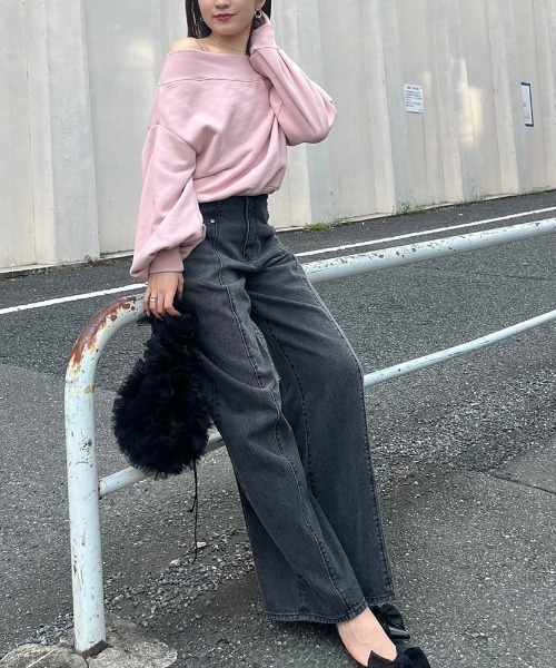 「SNIDEL」 加工デニムパンツ 0 グレー レディース