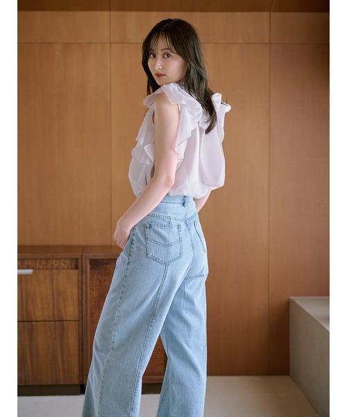 「SNIDEL」 加工デニムパンツ 0 グレー レディース