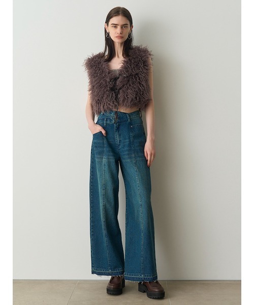 「SNIDEL」 加工デニムパンツ 0 グレー レディース