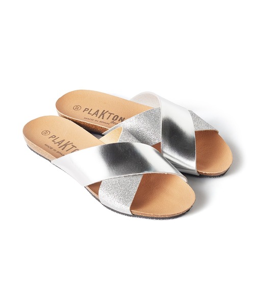 「PLAKTON」 フラットサンダル 36 シルバー レディース_画像6