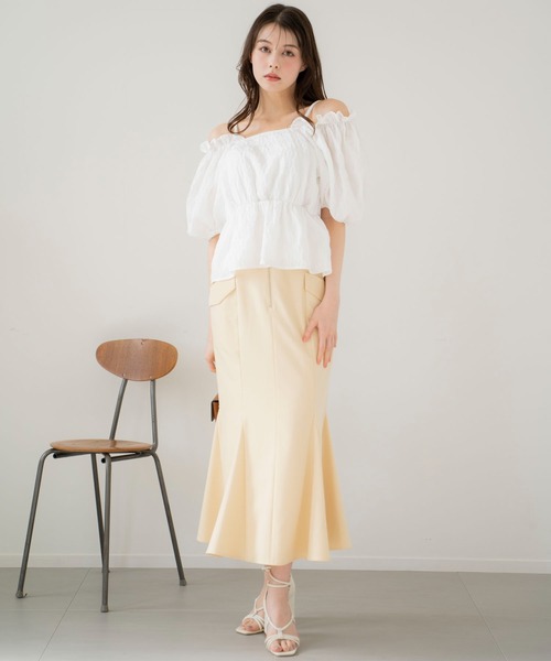 「NOELA」 半袖ブラウス フリー イエロー レディース_画像6