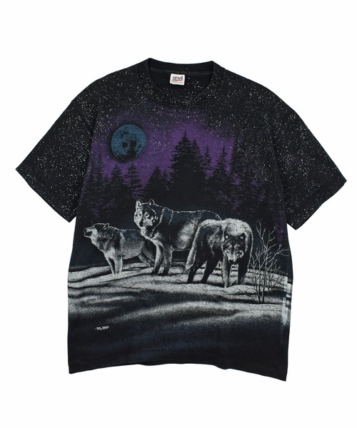 anvil（アンビル） tシャツ 「USED」90's anvil “WOLF” AOP アニマル T