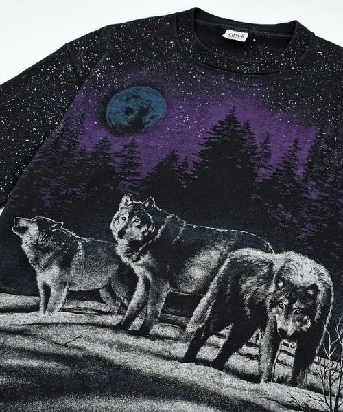 anvil（アンビル） tシャツ 「USED」90's anvil “WOLF” AOP アニマル T