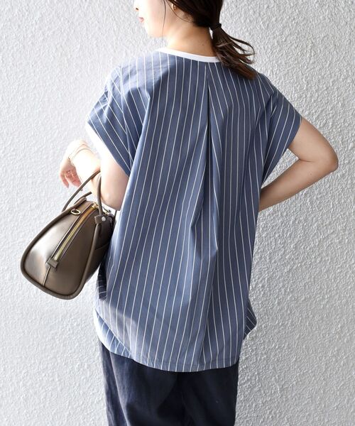 「SHIPS」 半袖カットソー - ネイビー レディース_画像2