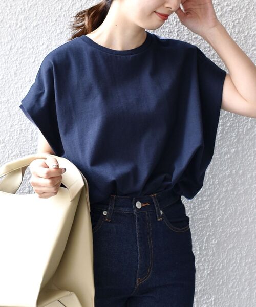 「SHIPS」 半袖カットソー - ネイビー レディース_画像3