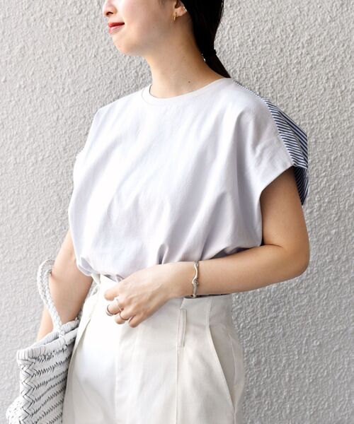 「SHIPS」 半袖カットソー - ネイビー レディース_画像5