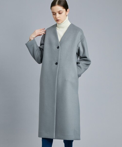 「CITY」 ノーカラーコート 1 ピンク レディース_画像2