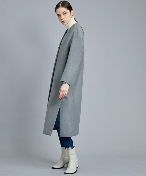 「CITY」 ノーカラーコート 1 ピンク レディース_画像4