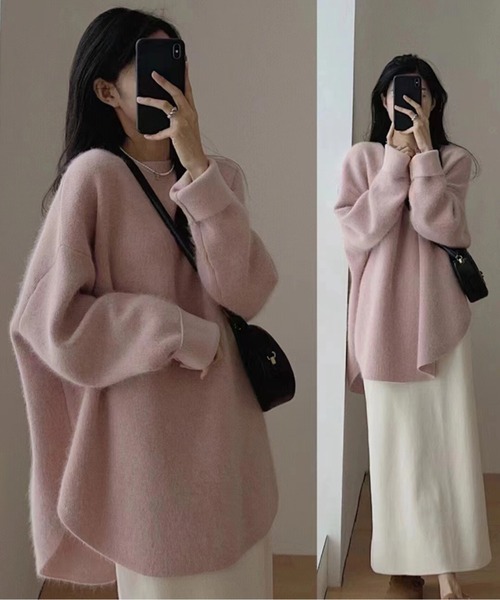 ニット セーター オーバーサイズニットプルオーバー レディース