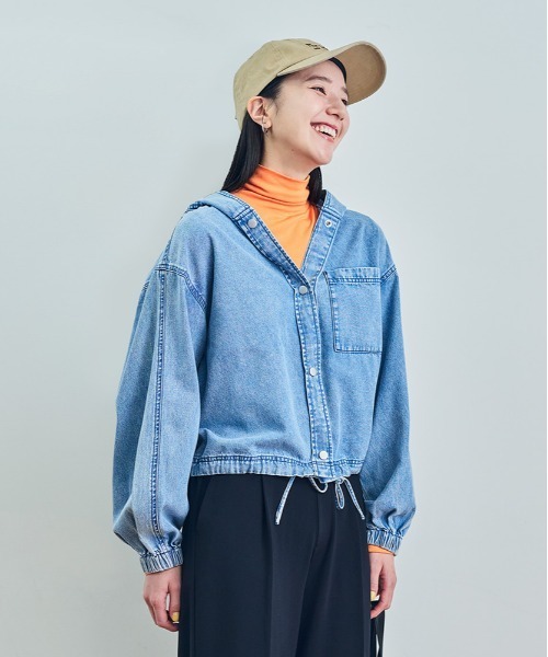 BACK NUMBER ブラウス シャツ 「BACK NUMBER」デニムフードシャツ