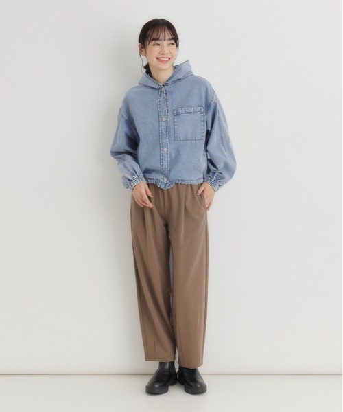 BACK NUMBER ブラウス シャツ 「BACK NUMBER」デニムフードシャツ