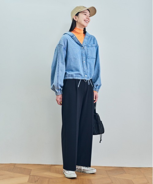 BACK NUMBER ブラウス シャツ 「BACK NUMBER」デニムフードシャツ BACK NUMBER ブラウス シャツ 「BACK NUMBER」デニムフードシャツ