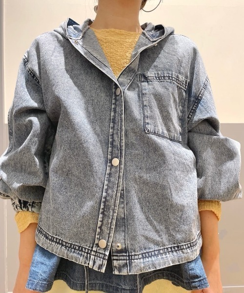 BACK NUMBER ブラウス シャツ 「BACK NUMBER」デニムフードシャツ