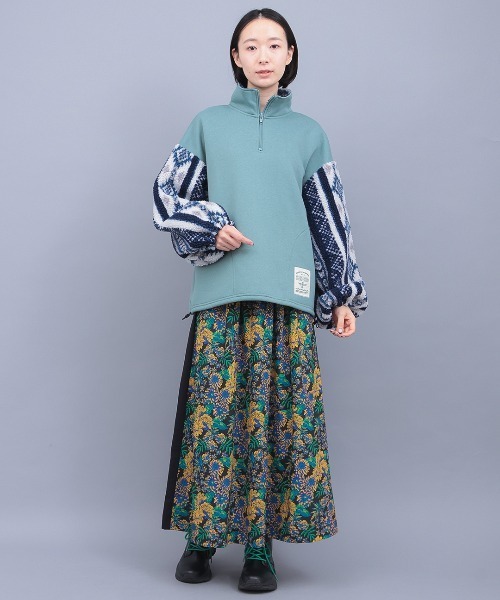 チチカカ（TITICACA） tシャツ 裏起毛xボアスリーブハーフジッププル