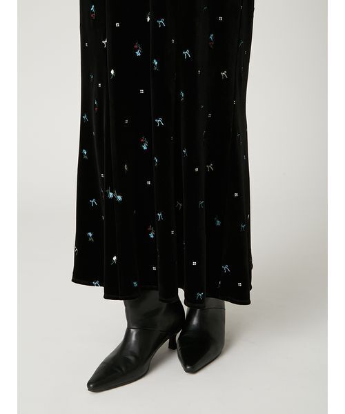 FRAY I.D（フレイ・アイディー） ワンピース ベロアナローワンピース