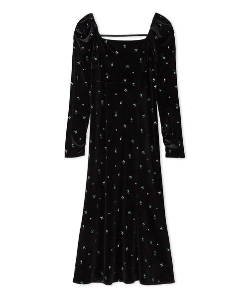 り☆新品 訳あり品 FRAY I.D フレイアイディー ベロアワンピース FRAY I.D（フレイ・アイディー） ワンピース ベロアナローワンピース