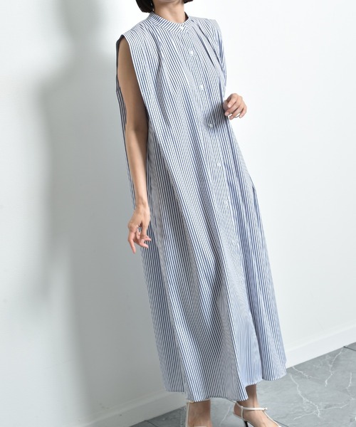 「INTERPLANET」 ノースリーブワンピース FREE ブルー レディース_画像5