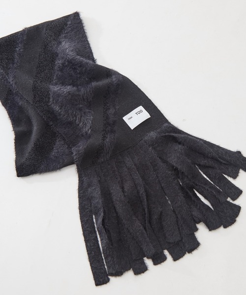 【完売品】TOGA VIRILIS Knit scarf black マフラー 完売品】TOGA VIRILIS Knit scarf black マフラー