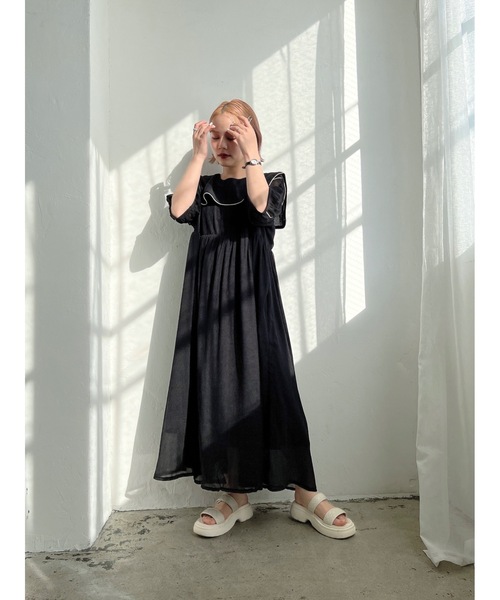 「JUMELLE」 半袖ワンピース FREE ブラック レディース_画像2