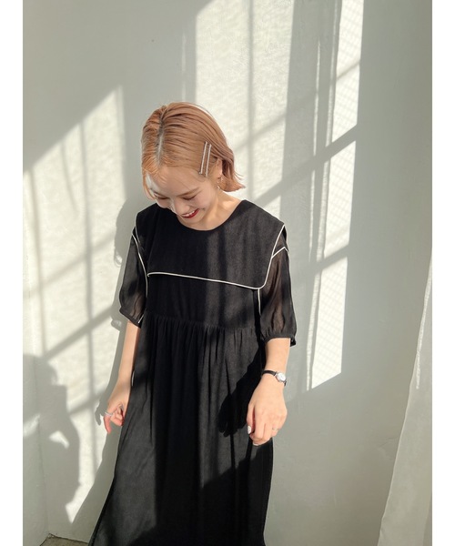 「JUMELLE」 半袖ワンピース FREE ブラック レディース_画像4