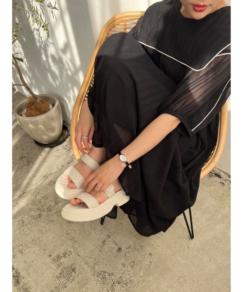 「JUMELLE」 半袖ワンピース FREE ブラック レディース_画像8