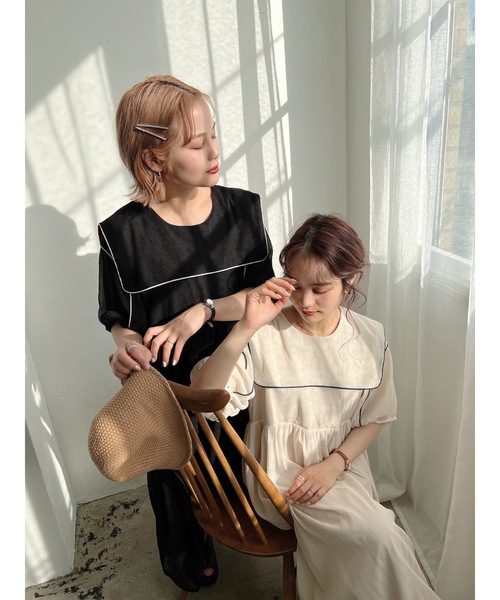 「JUMELLE」 半袖ワンピース FREE ブラック レディース_画像9