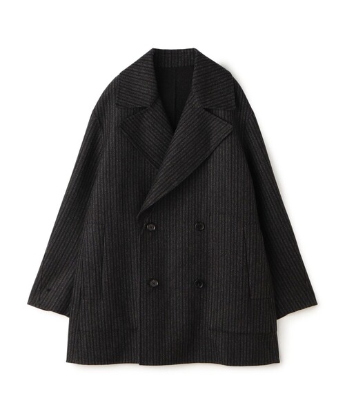 【TOMORROWLAND】ウールピーコート 青色 TOMORROWLAND トゥモローランド Blue work ピーコート TOMORROWLAND