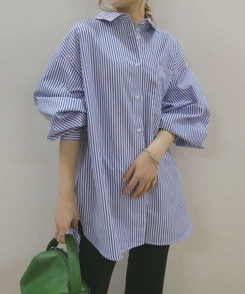 「CORNERS」 長袖シャツ M ネイビー レディース_画像5