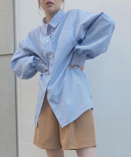 「CORNERS」 長袖シャツ M ネイビー レディース_画像6