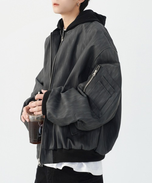 ブルゾン アウター ヴィンテージライクPUブルゾン メンズ : ZOZOTOWN