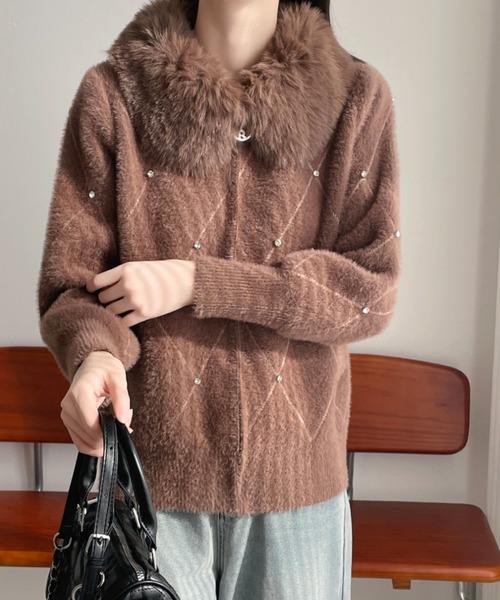 ABITOKYO（アビトーキョー） コート アウター ファー襟ニット