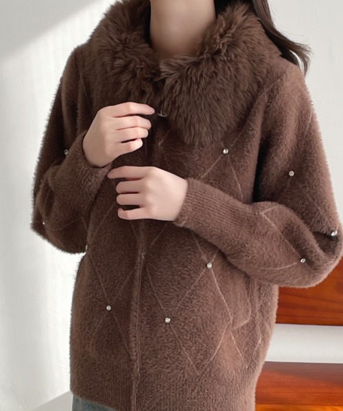 ABITOKYO（アビトーキョー） コート アウター ファー襟ニット