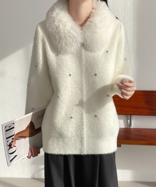 ABITOKYO（アビトーキョー） コート アウター ファー襟ニット