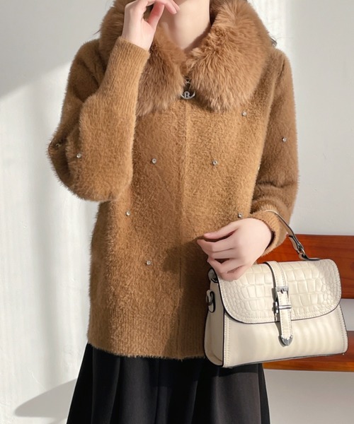 ABITOKYO（アビトーキョー） コート アウター ファー襟ニット