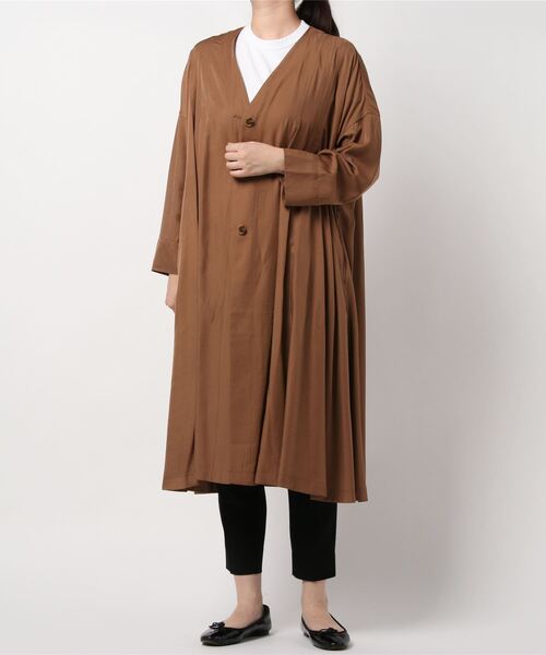 FRAPBOIS（フラボア） ノーカラーコート 0 キャメル レディース