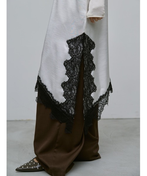 AIC. ワンピース アシンメトリーレースサテンワンピース : ZOZOTOWN