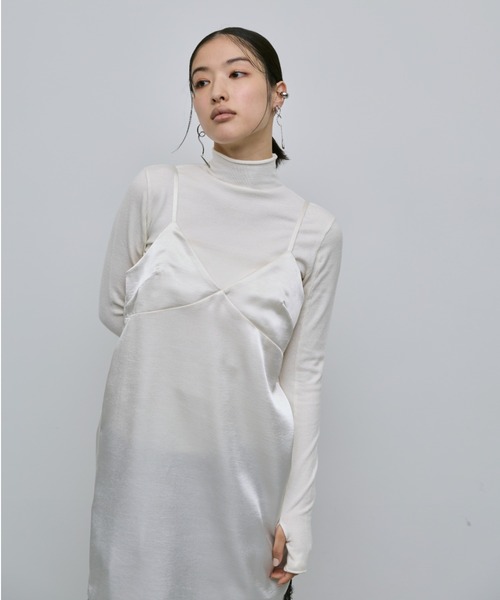 AIC. ワンピース アシンメトリーレースサテンワンピース : ZOZOTOWN