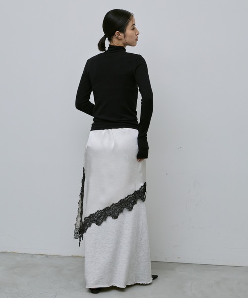 AIC. ワンピース アシンメトリーレースサテンワンピース : ZOZOTOWN