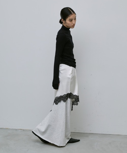 AIC. ワンピース アシンメトリーレースサテンワンピース : ZOZOTOWN