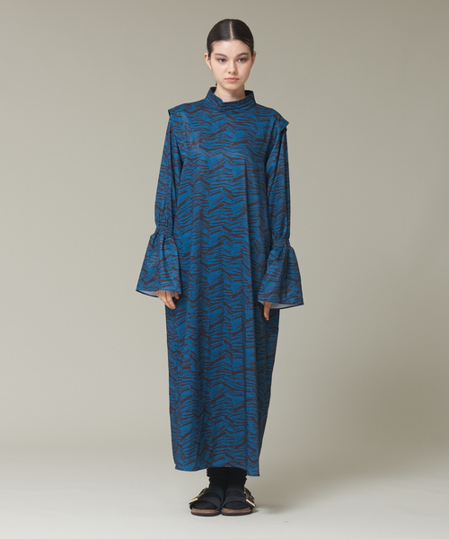 「NOMINE」 長袖ワンピース フリー ブラウン レディース_画像3