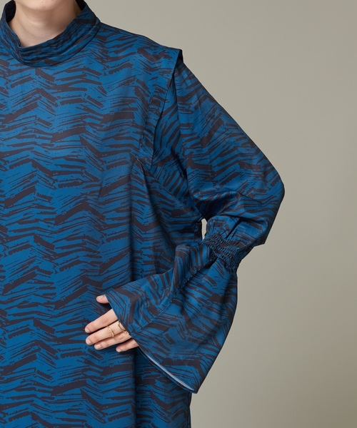 「NOMINE」 長袖ワンピース フリー ブラウン レディース_画像7