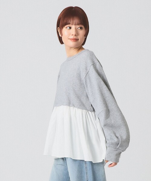 Ray BEAMS（レイ ビームス） トレーナー スウェット ギャザー キリカエ 