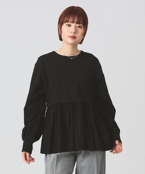 Ray BEAMS（レイ ビームス） トレーナー スウェット ギャザー キリカエ 