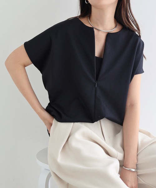 andme（アンドミー） tシャツ きれいめポンチ2wayトップス レディース 