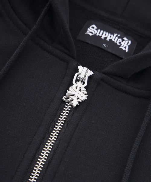 「SUPPLIER」 ジップアップパーカー LARGE ブラック メンズ_画像6